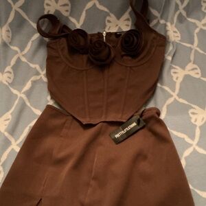 PrettyLittleThing Chocolate Brown Dress